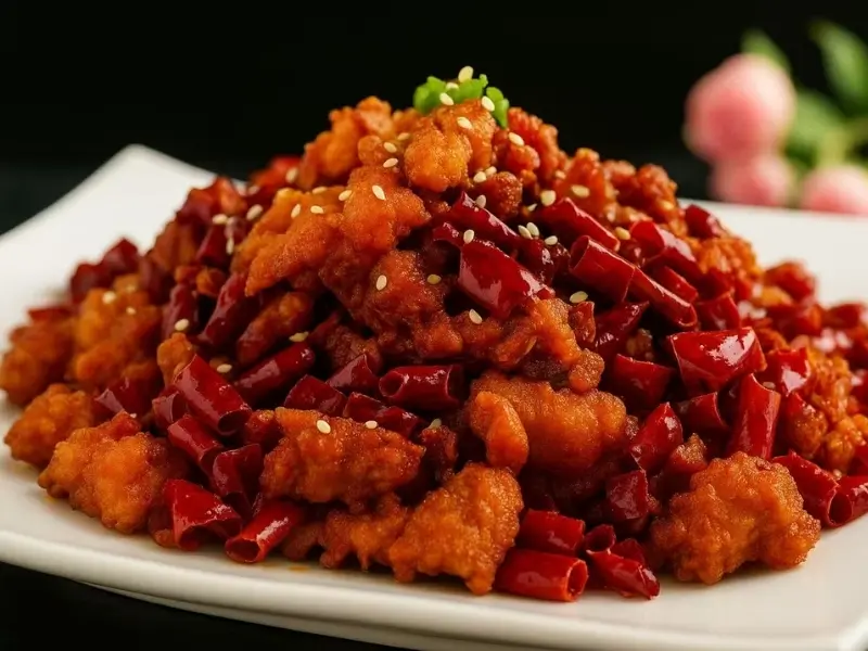 Chicken with Sichuan peppers and chili at Silver Spring Sichuan Bistro, a Chinese Restaurant in Silver Spring