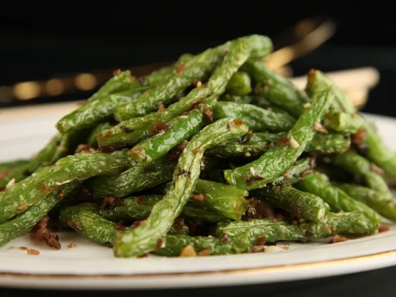 Green beans stir-fried with minced pork at Silver Spring Sichuan Bistro, a Chinese Restaurant in Silver Spring